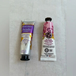Yves Rocher Meadow Flower Moisturazing Hand Cream Lotion + Burts Bees Cream 1 oz